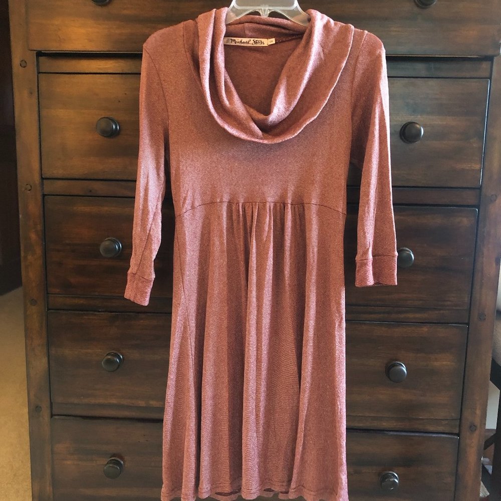 Michael Stars Shine Maternity Dress Small Silver Red